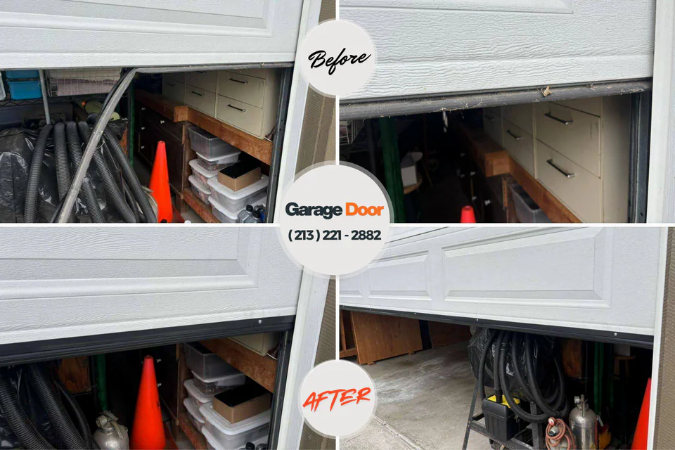 Before and after: garage door repair Cordaville, MA